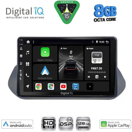 Digital IQ Auto-Audiosystem für Nissan Qashqai 2021-2024 Bluetooth USB Eingebautes Wi-Fi GPS Apple CarPlay Android Auto mit 10 Zoll Touchscreen