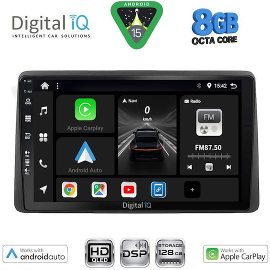 Digital IQ Auto-Audiosystem für Nissan Navara 1998-2004 Bluetooth USB Eingebautes Wi-Fi GPS Apple CarPlay Android Auto mit 10 Zoll Touchscreen