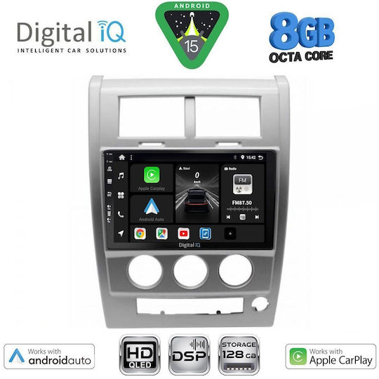 Digital IQ Автомобилна Аудио Система за Jeep Cherokee / Liberty 2007-2014 (Bluetooth/USB/Вграден Wi-Fi/GPS/Apple CarPlay/Android Auto) с Touch Screen 10"