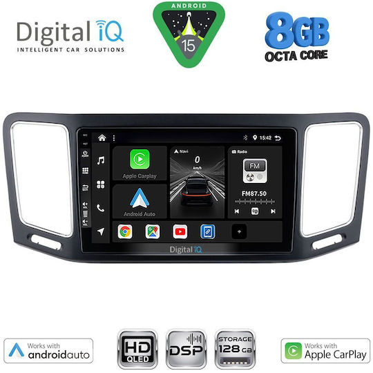 Digital IQ Автомобилна Аудио Система за Volkswagen Sharan 2011-2023 (Bluetooth/USB/Вграден Wi-Fi/GPS/Apple CarPlay/Android Auto) с Touch Screen 9"