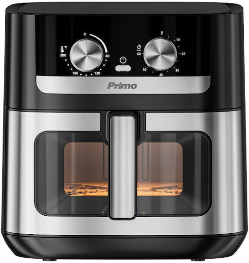 Primo PRAF-40567 Heißluftfritteuse mit Doppeltem Abnehmbaren Behälter 8lt Silber