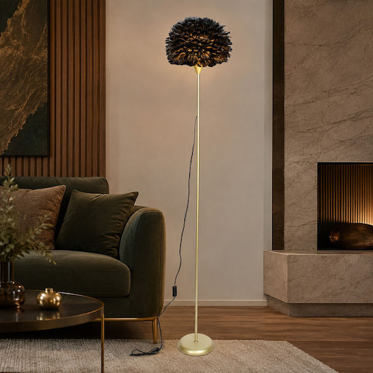 Keskor Keskor Stehlampe Y183xH35cm mit Lampenbirnensockel E27 Gold