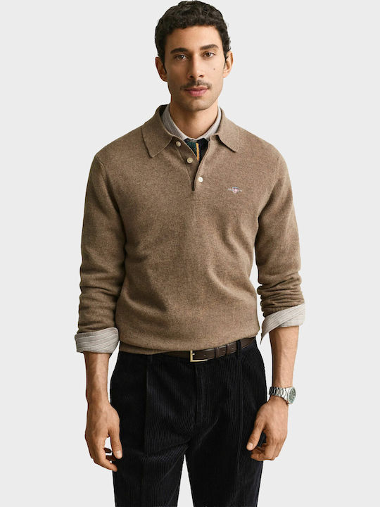 Herrenblusen Polo Pullover Hellbraun