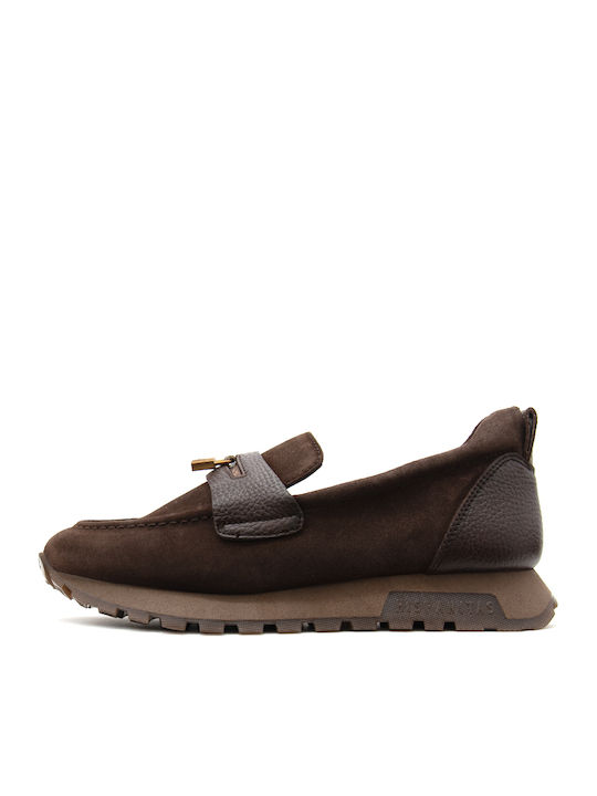 Hispanitas Leather Women's Moccasins in Brown Colour