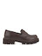 Leather Women's Loafers In Brown Colour
