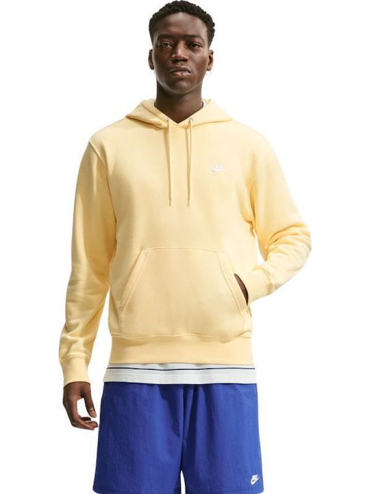 Nike Club Ζακέτα με Κουκούλα Yellow