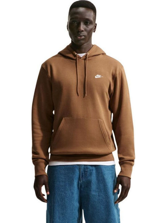 Nike Club Ζακέτα με Κουκούλα Brown