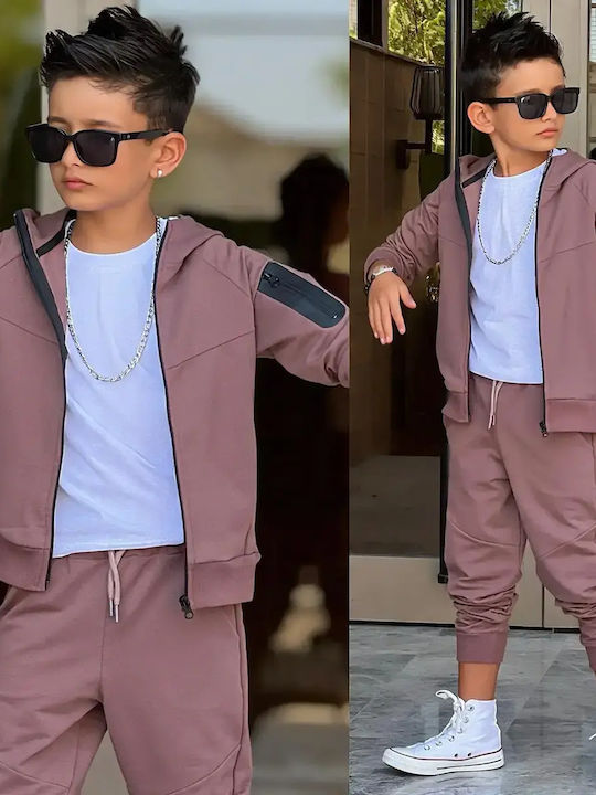 Kids Set with Pants 3 Pieces Brown