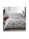 Kraft World King Size Bed Sheet Set with Elastic 220x240+25cm Grey (4 Pieces)