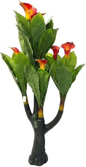 Artificial Decorative Plant 166cm – Red Flowers & Lush Green Foliage Realistic Look Indoor & Outdoor Space Decoration