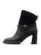 Leder Damen Stiefeletten Knöchel Schwarz