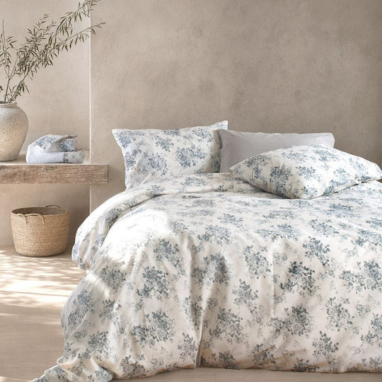 Rythmos Set Single Quilt 160x240cm Gardenia Blue 2pcs