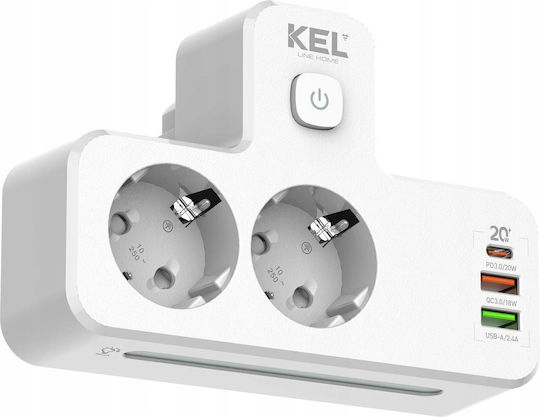 Plastrol Power Strip with USB-A and Switch