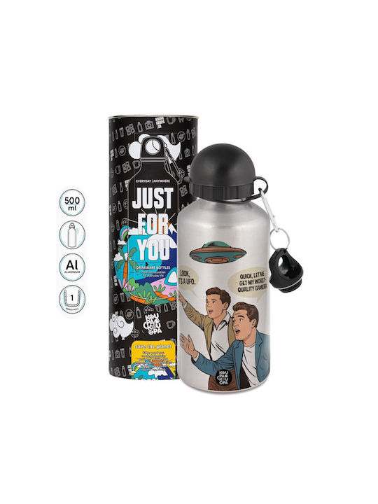 Koupakoupa Look! Es ist Ein Ufo Wasserflasche Aluminium 503,2ml Silber
