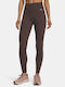 Training Damen Gekürzte Hohe Taille Leggings Braun