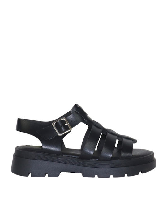 Women's Flat Sandals Gladiator Flatforms Black