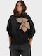 Damen Sweatshirt mit Kapuze Washed Schwarz