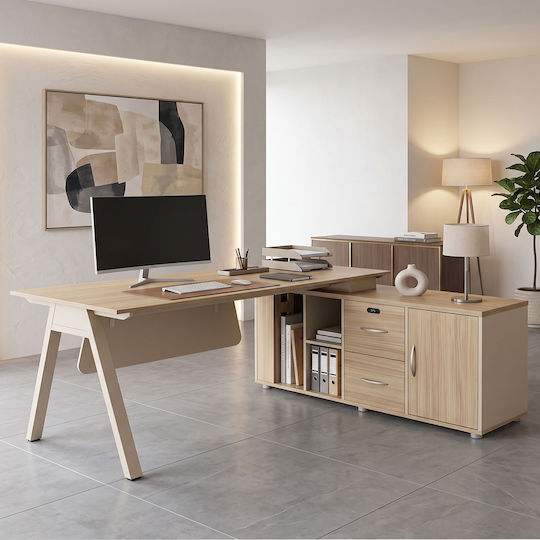 Τραπέζι Συνεδριάσεων 180x80x75εκ. Oak-μπεζ