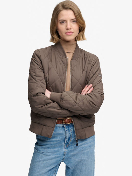 Κοντό Γυναικείο Bomber Jacket Deep Khaki Green