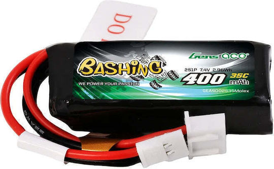 Gens Ace Li-Po Батерия 7.4V 400mAh 35C 2S за RC Превозно Средство