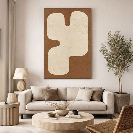 Inthebox Cactus Decorative Painting Frame 80x120x4cm Canvas Beige Light Brown
