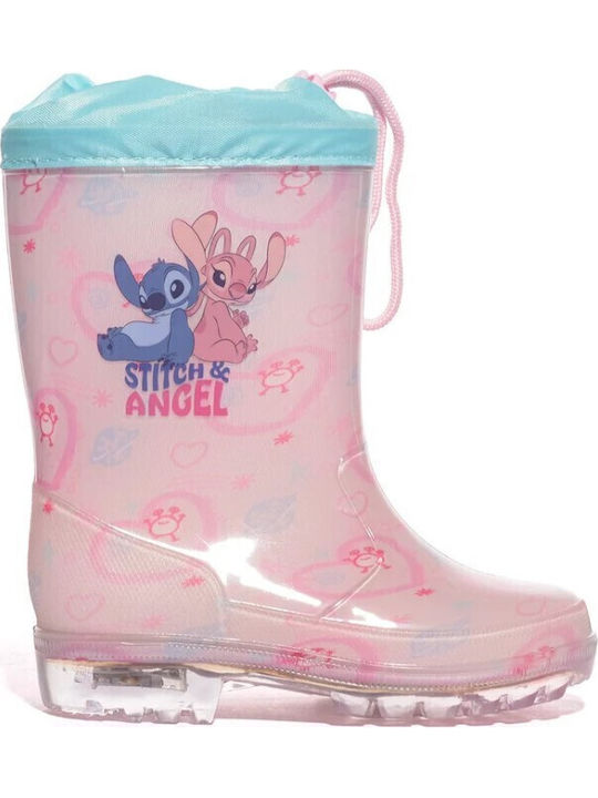 Cizme de cauciuc copii Stitch Roz
