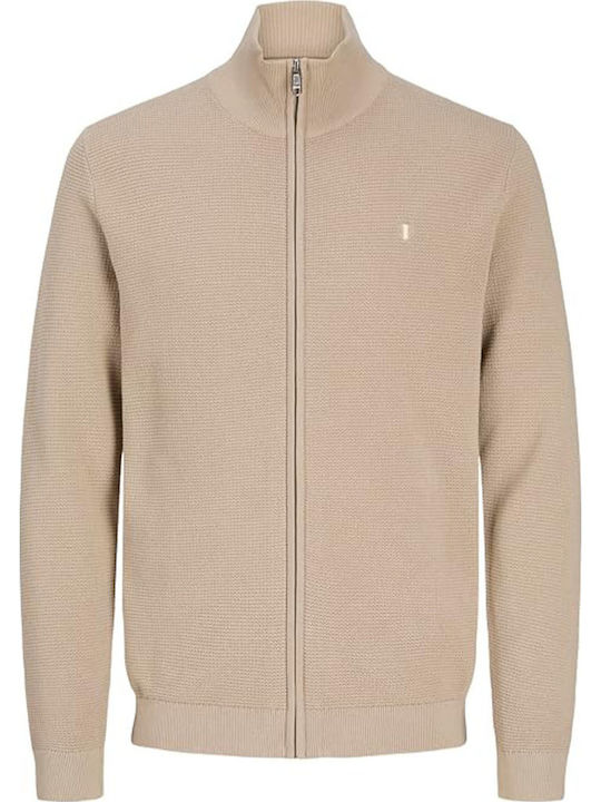 Jack & Jones Herren Gestrickte Jacke Beige