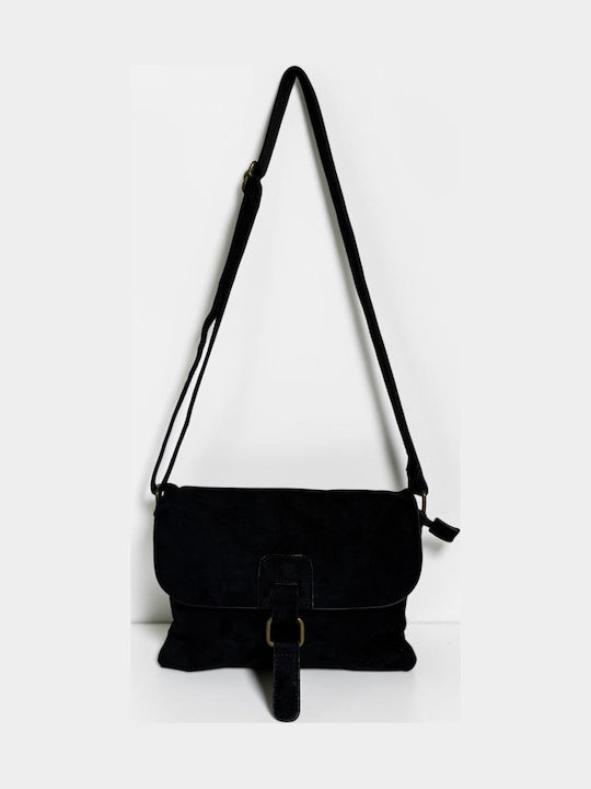 Women's Shoulder Crossbody Suede Black Bag