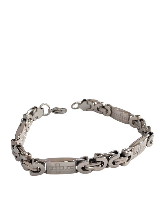Kalliopi Silver Ανδρικό Βραχιόλι από Ατσάλι 23cm