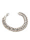 Kalliopi Silver Men's Steel Chain Bracelet with Diamond 20cm