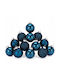 Set Of Hanging Glass Blue Ornaments Glasses 6cm 20 Pieces