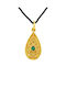 Drandakis Byzantine Talisman Necklace Made of Gold Plated Silver with Green Zircon