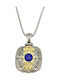 Byzantinisches Halskette mit vergoldetem Silber und Zirkon in Blau