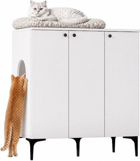 Katzenbett Haus Konsole 893ran5784 90x45x98,6cm Weiß