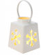 Home&Styling Collection Χριστουγεννιάτικο Πλαστικό Φαναράκι Λευκό Μπαταρίας 13.5x10.5εκ.