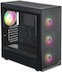 1STPLAYER AU8 Gaming Midi-Turm Computergehäuse mit Seitenfenster und ARGB-Beleuchtung Schwarz