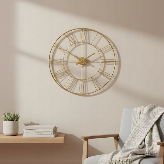 Edaxo Digital Metallic Gold Wall Clock Ø70cm