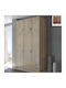 Dulap Ușă Triplă Cu Loft Stejar Închis 152x60x233cm