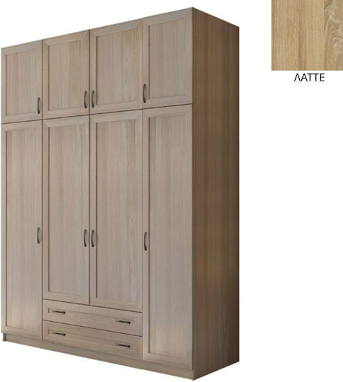 Dulap Patru Uși Cu Loft Latte 202x60x233cm