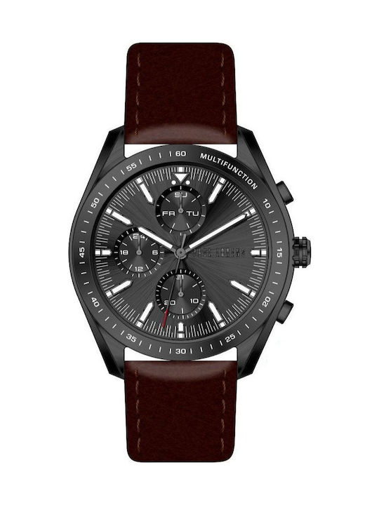 Paul Lorens Ανδρικό Ρολόι 41mm Μπαταρίας με Καφέ Δερμάτινο Λουράκι