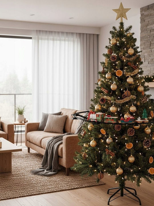Home&Styling Collection Beleuchtete Weihnachtsfigur Zug Länge 87,5cm 23 Stück