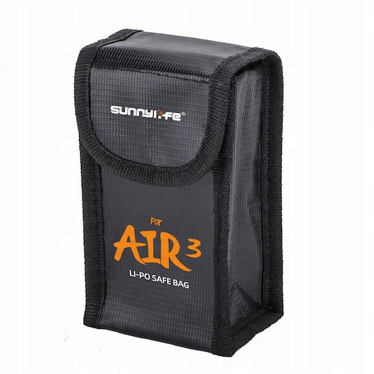 Sunnylife Калъф За Пренасяне На Батерия Черен За DJI Air 3 / Air 3S 13x5x7.5см