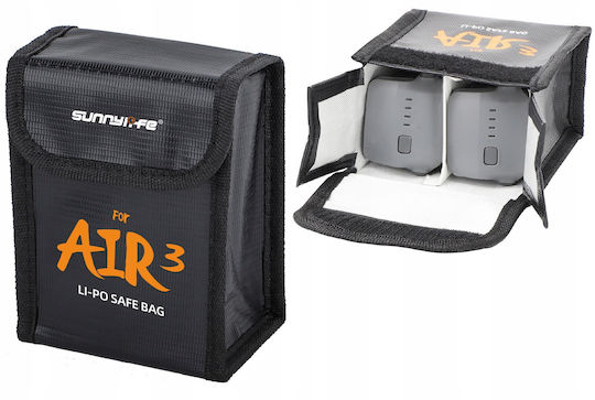 Sunnylife Калъф за Пренасяне на Батерия Черен за DJI Air 3 / Air 3S 13x6.5x10.5см