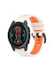 Garmin Instinct Crossover Solar Спортна Двуцветна Каишка за Часовник от Силикон 22 Mm Starlight+Orange