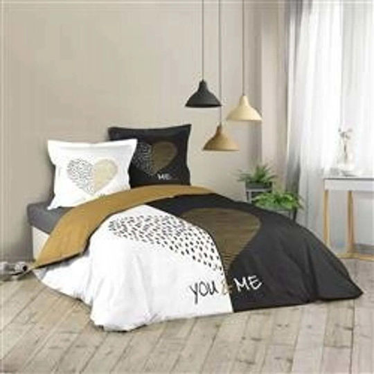 Douceur d'Intérieur Miu Set Husă de Pilotă Din Bumbac 240x220cm Dublă cu 2 Fețe de Pernă Multicolore