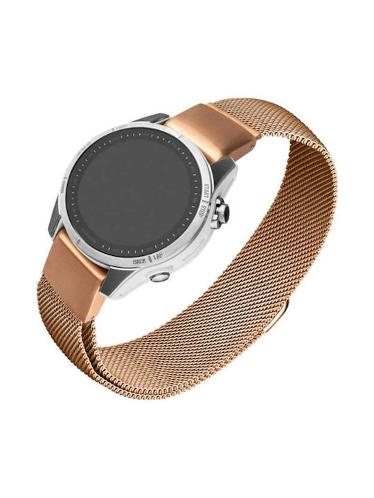 Fixed Fixed Mesh Stainless Steel Strap Garmin Quickfit 20 Mm Rose Gold Fixed Fixed Mesh Stainless Steel Strap Garmin Quickfit 20 Mm Rose Gold