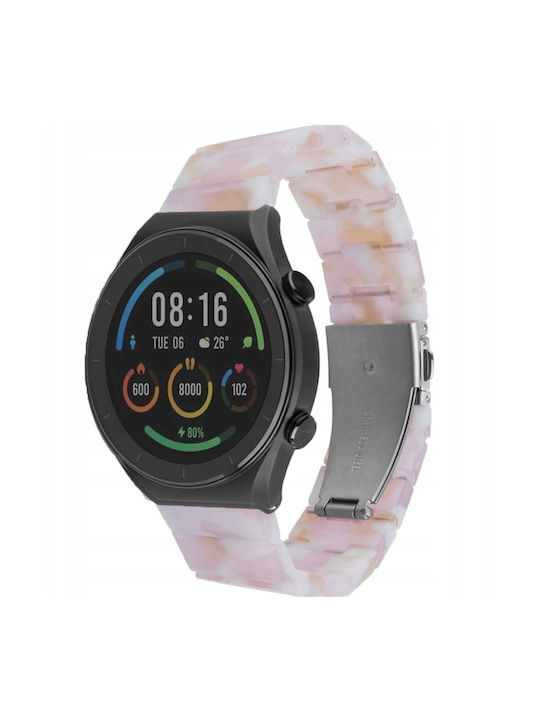 Σταθερό Λουράκι Ρητίνης Λουράκι Smartwatch 22 Mm Γρήγορο Κούμπωμα Ροζ Καραμέλας