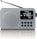 Lenco PDR-034GY Retro Handheld Radio mit Batterie DAB+ mit Bluetooth Graue
