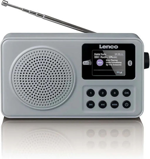 Lenco PDR-034GY Retro Handheld Radio mit Batterie DAB+ mit Bluetooth Graue