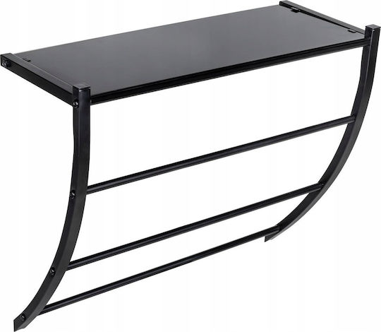 Wenko An Der Wand Montiertes Badezimmerregal Glas Schwarze